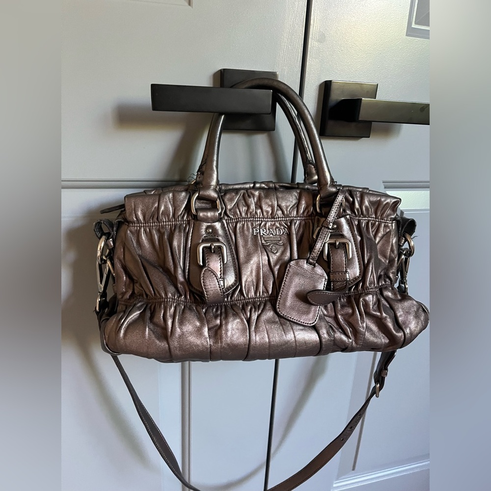 Prada Metallic Nappa Gaufré Handle Bag